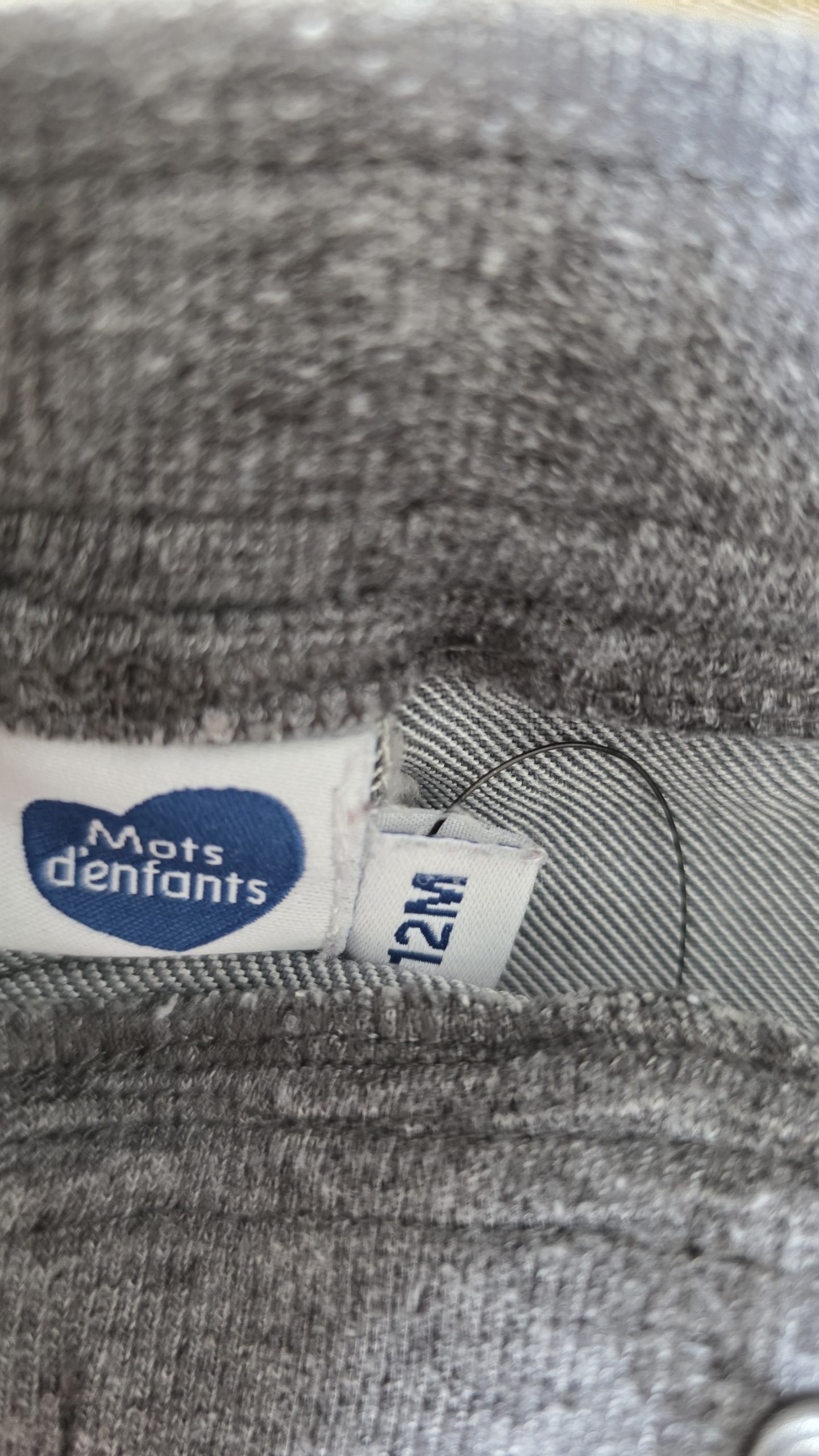 Pantalon Pantalon Garçon 12 Mois Mot d'enfant - Étiquette