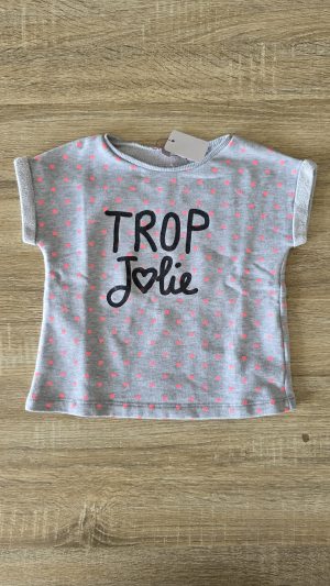 T-shirt Gris Fille 3 Ans Lisa Rose - Vue de face