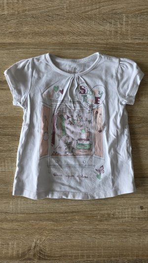 T-shrit Blanc Fille 2 Ans, 3 Ans Tex baby - Vue de face