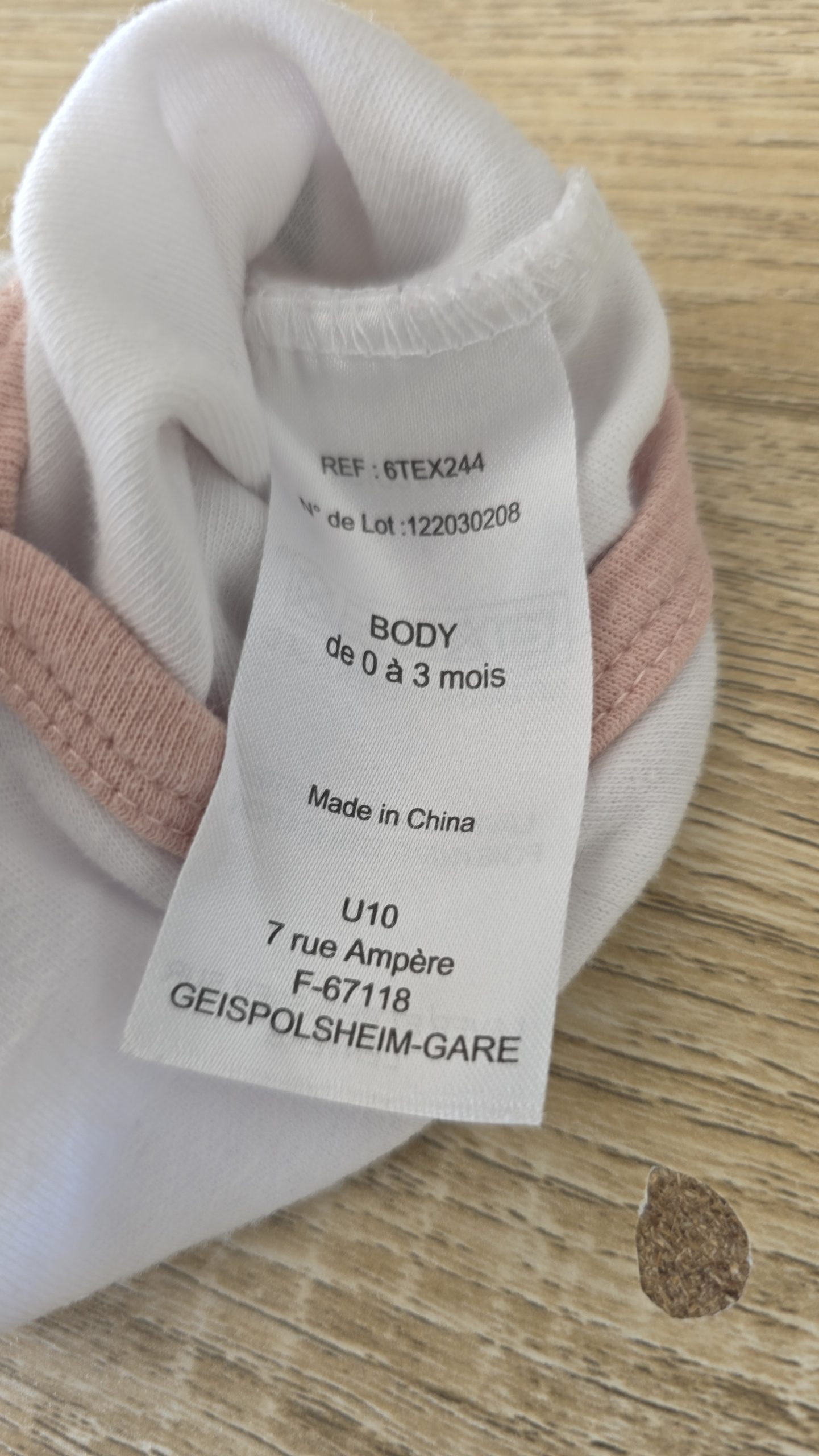 Body manches longues Body manches longues Blanc Fille 0 Mois, 3 Mois Bébé douceur - Étiquette