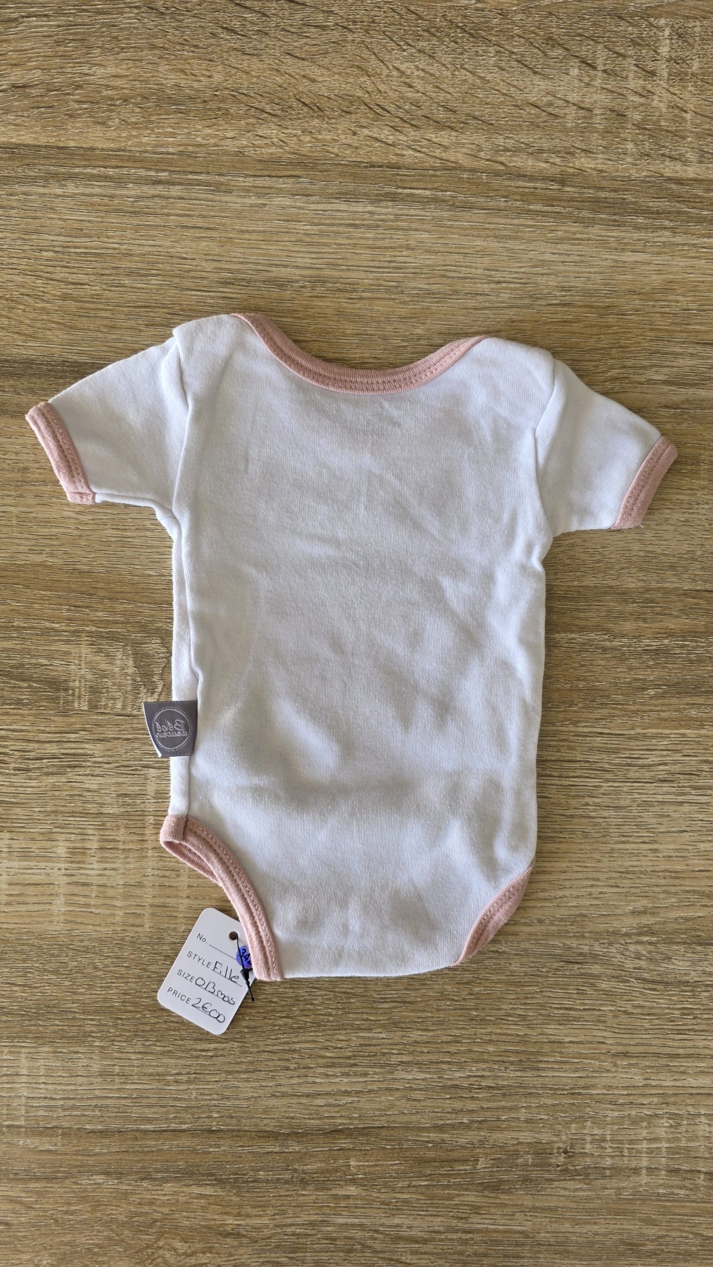 Body manches longues Body manches longues Blanc Fille 0 Mois, 3 Mois Bébé douceur - Vue de dos