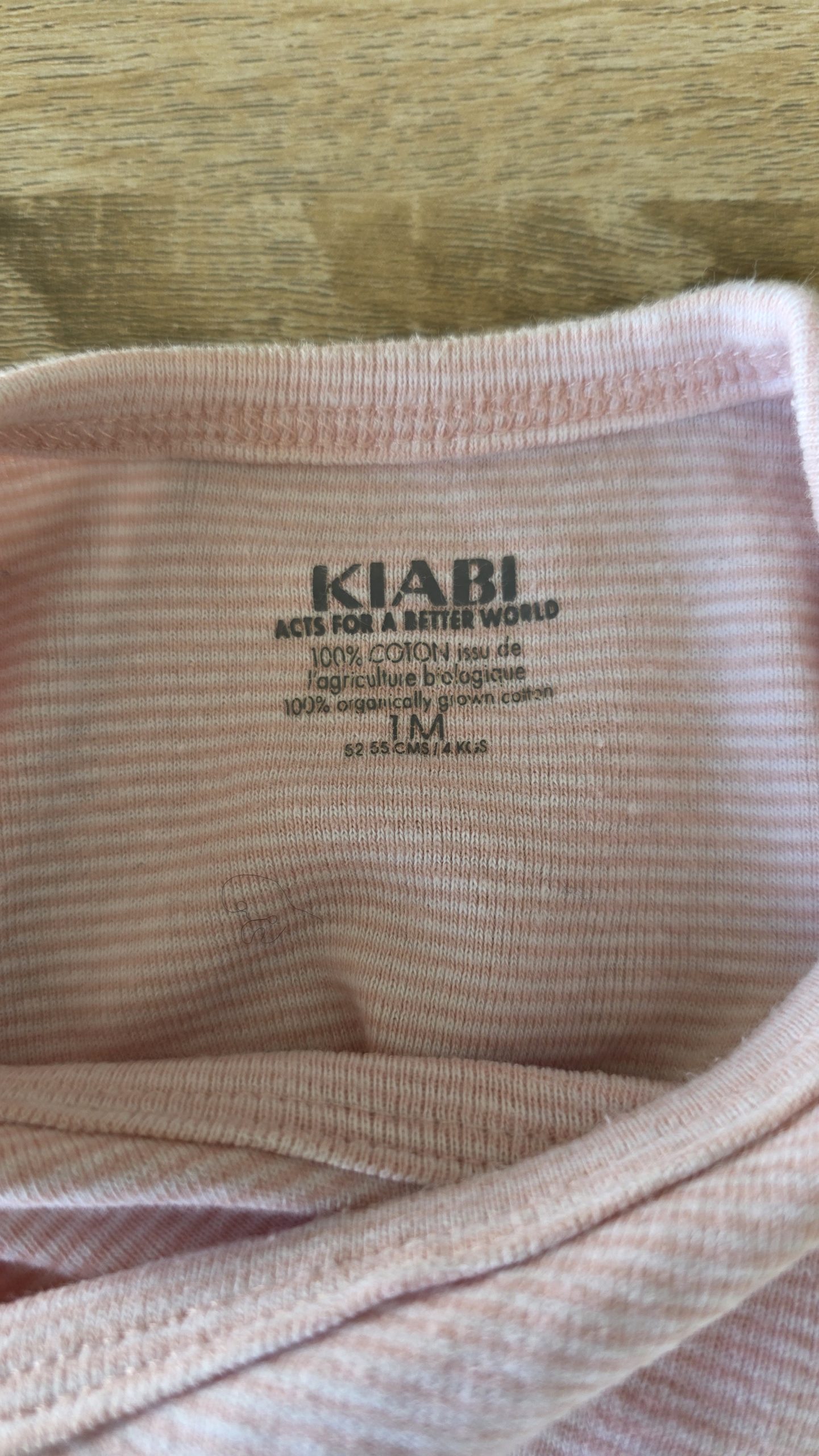 Body manches longues Body manches longues Rose Fille 1 Mois Kiabi - Étiquette