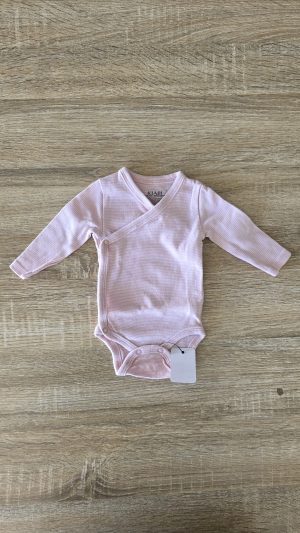 Body manches longues Rose Fille 1 Mois Kiabi - Vue de face