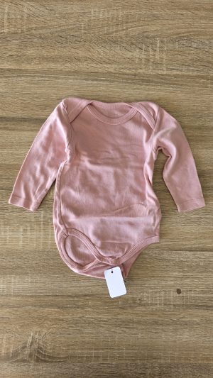 Body manches longues Rose Fille 6 Mois Kiabi - Vue de face