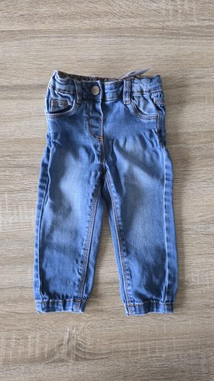 Pantalon Bleu Fille 9 Mois Tape à l'oeil - Vue de face