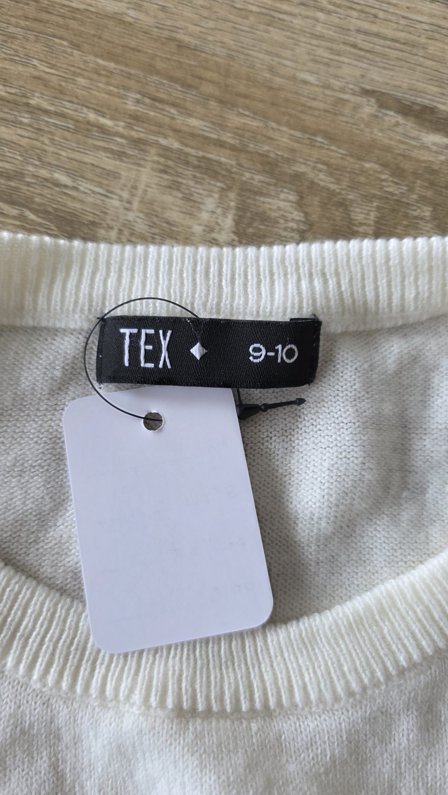 Pull Pull Blanc crème Fille 9 Ans, 10 Ans Tex - Étiquette