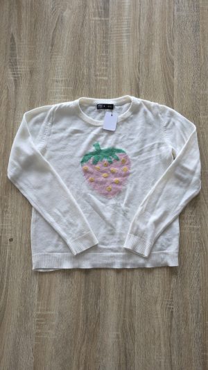 Pull Blanc crème Fille 9 Ans, 10 Ans Tex - Vue de face