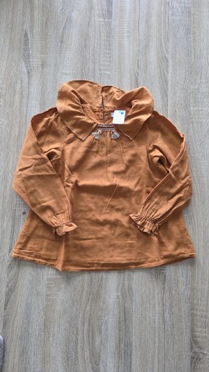 Pull fin Brun, Orange Fille 8 Ans Orchestra - Vue de face