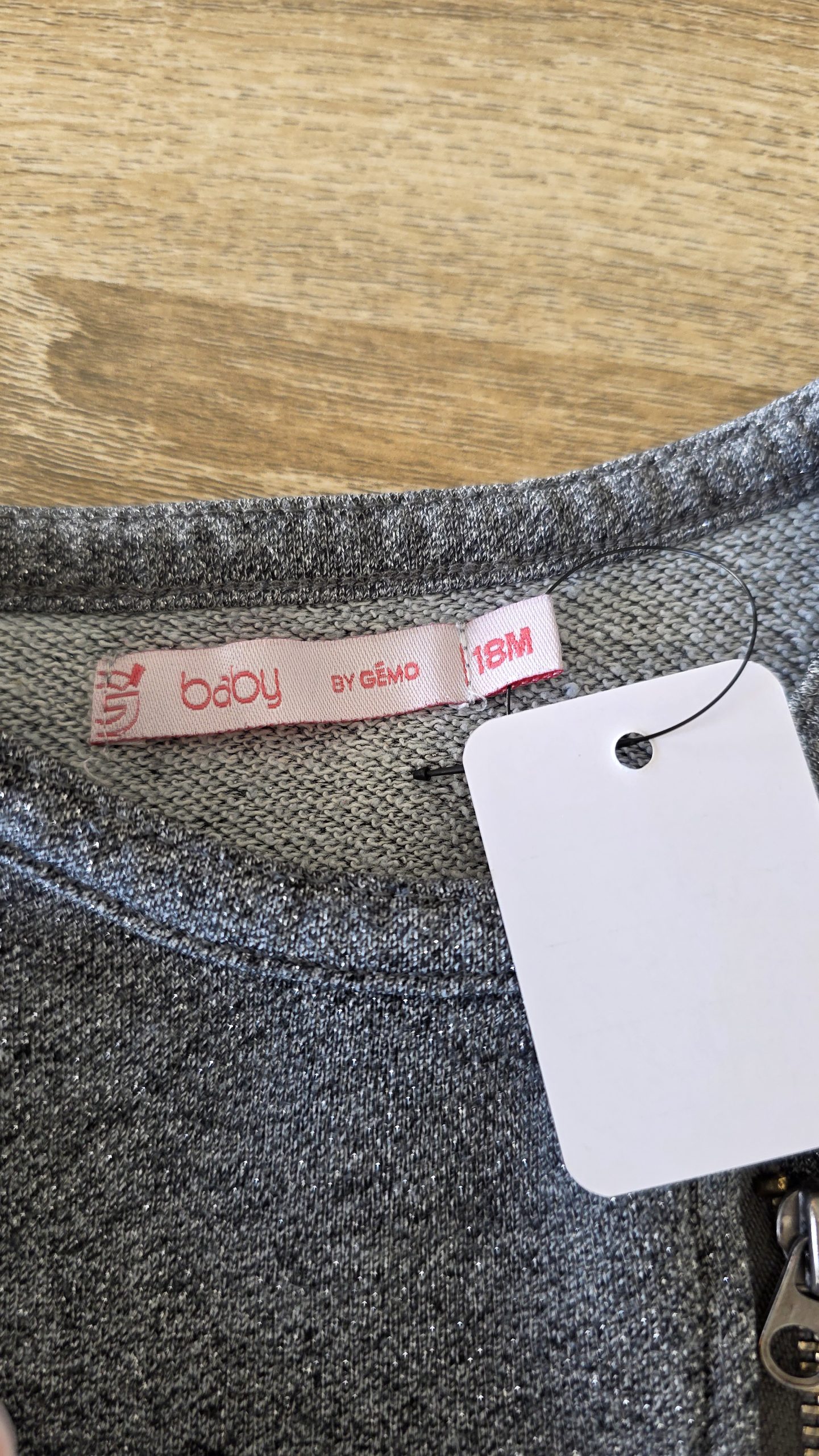 Gilet Gilet Gris Fille 18 Mois Gémo - Étiquette