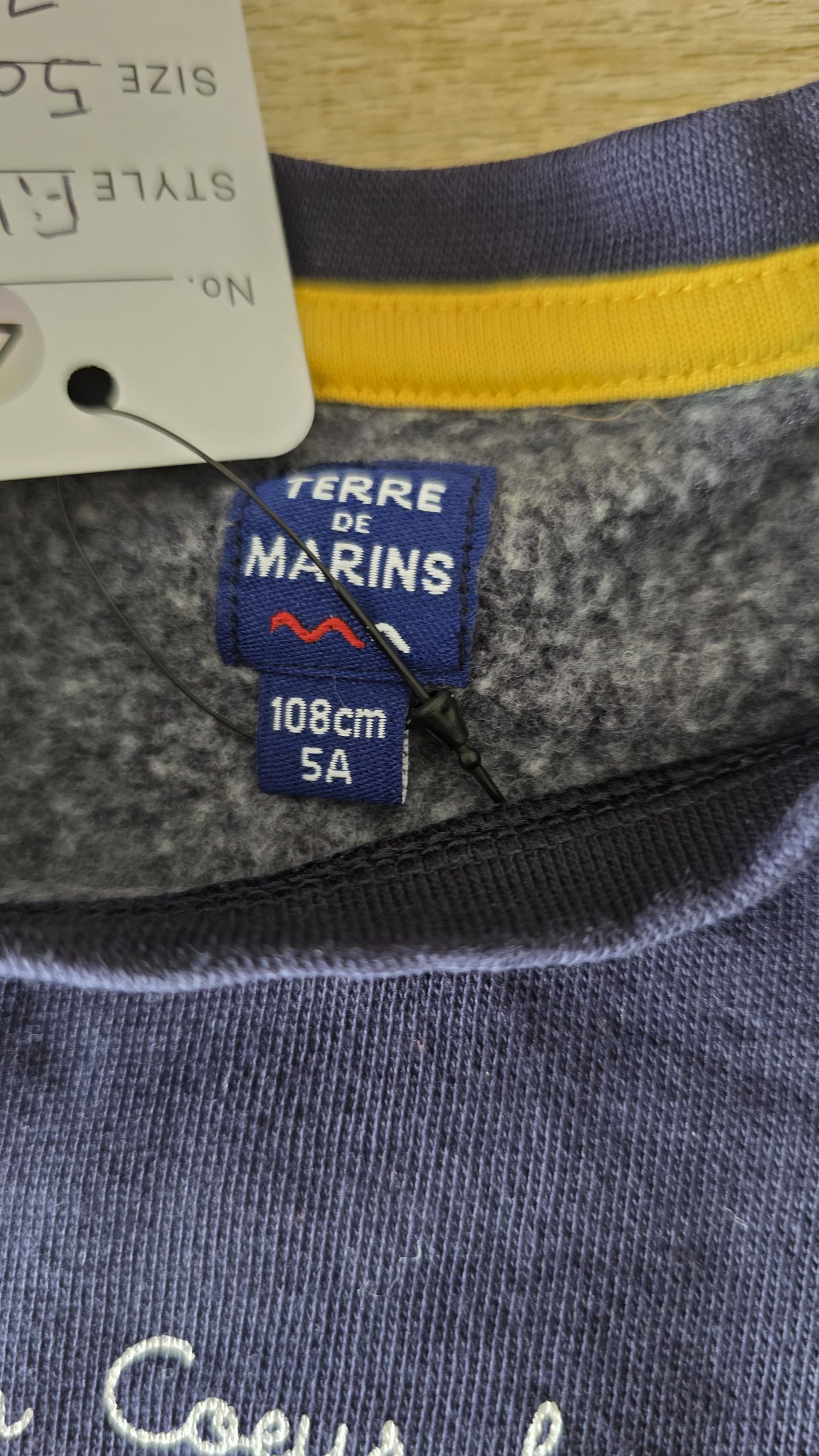 Robe en molleton Robe en molleton Bleu Fille 5 Ans Terre de marins - Étiquette