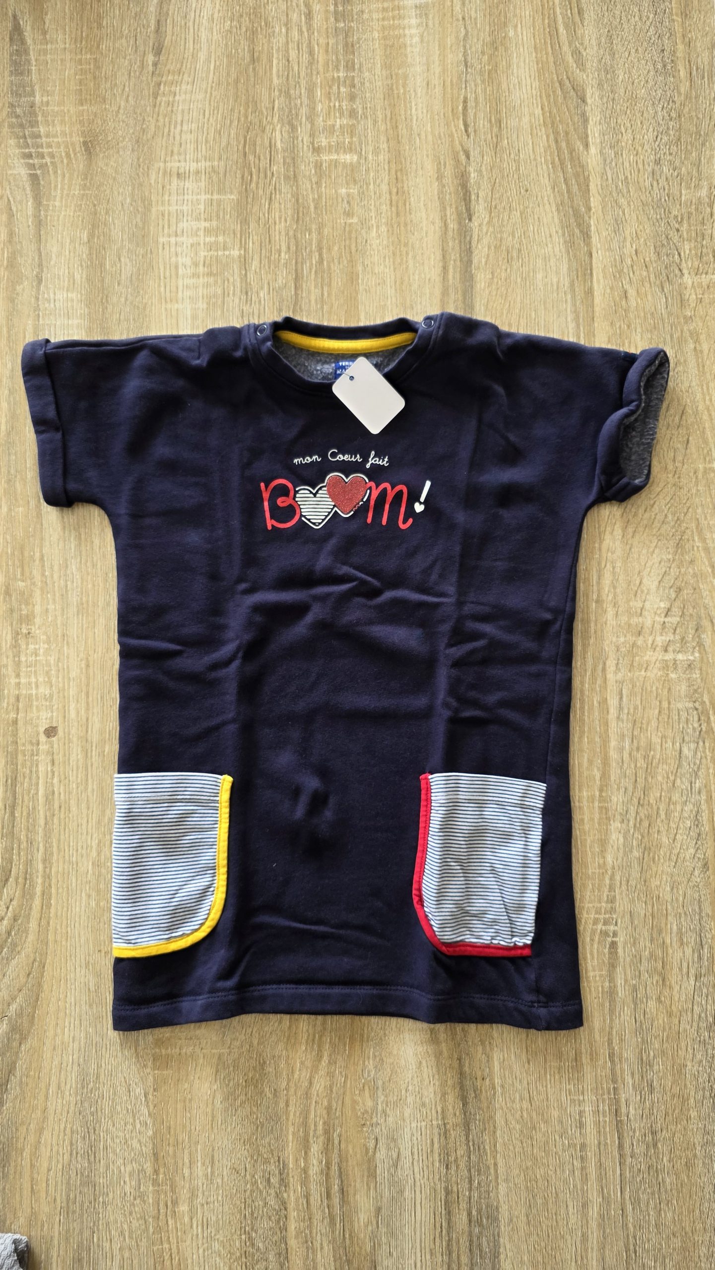 Robe en molleton Robe en molleton Bleu Fille 5 Ans Terre de marins - Vue de face