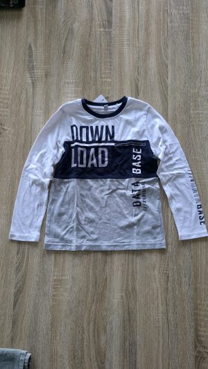 T-shirt manches longues Blanc, Bleu Garçon 8 Ans - Vue de face