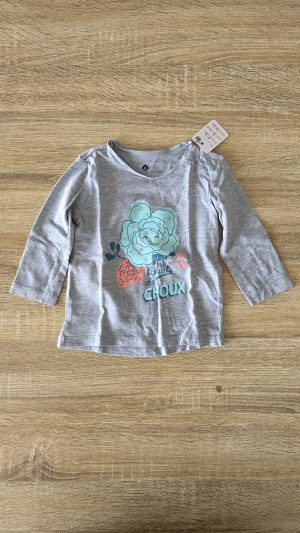 T-shirt manches longues Gris Fille 12 Mois Grain de blé - Vue de face
