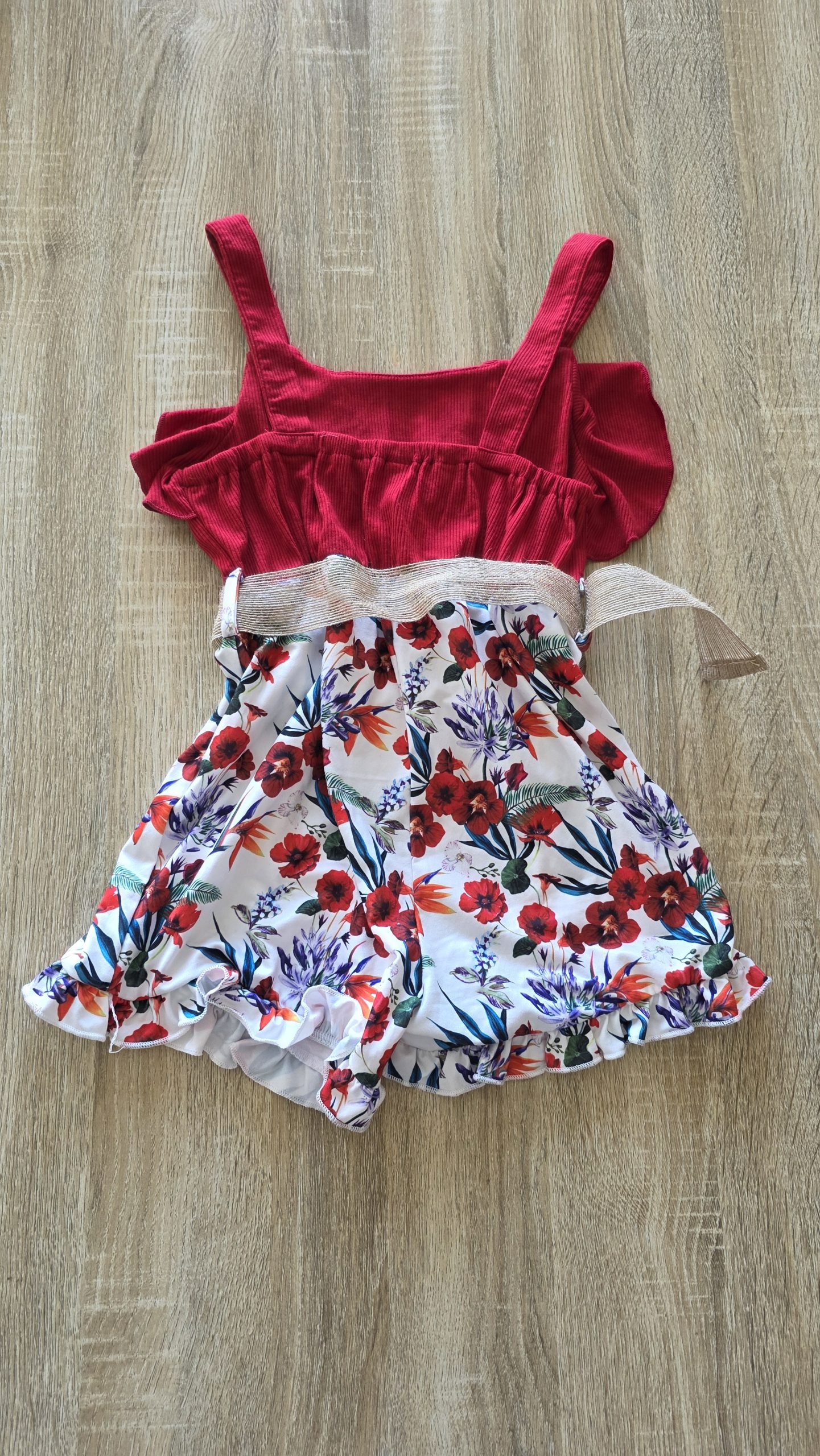 Combishort Combishort Rouge Fille 8 Ans Shein - Vue de dos