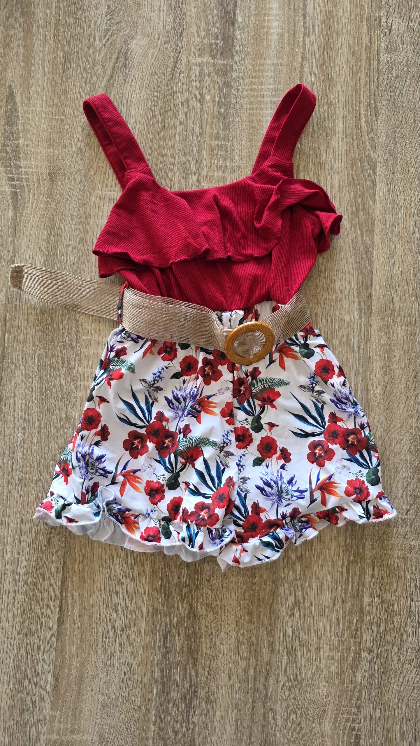 Combishort Combishort Rouge Fille 8 Ans Shein - Vue de face
