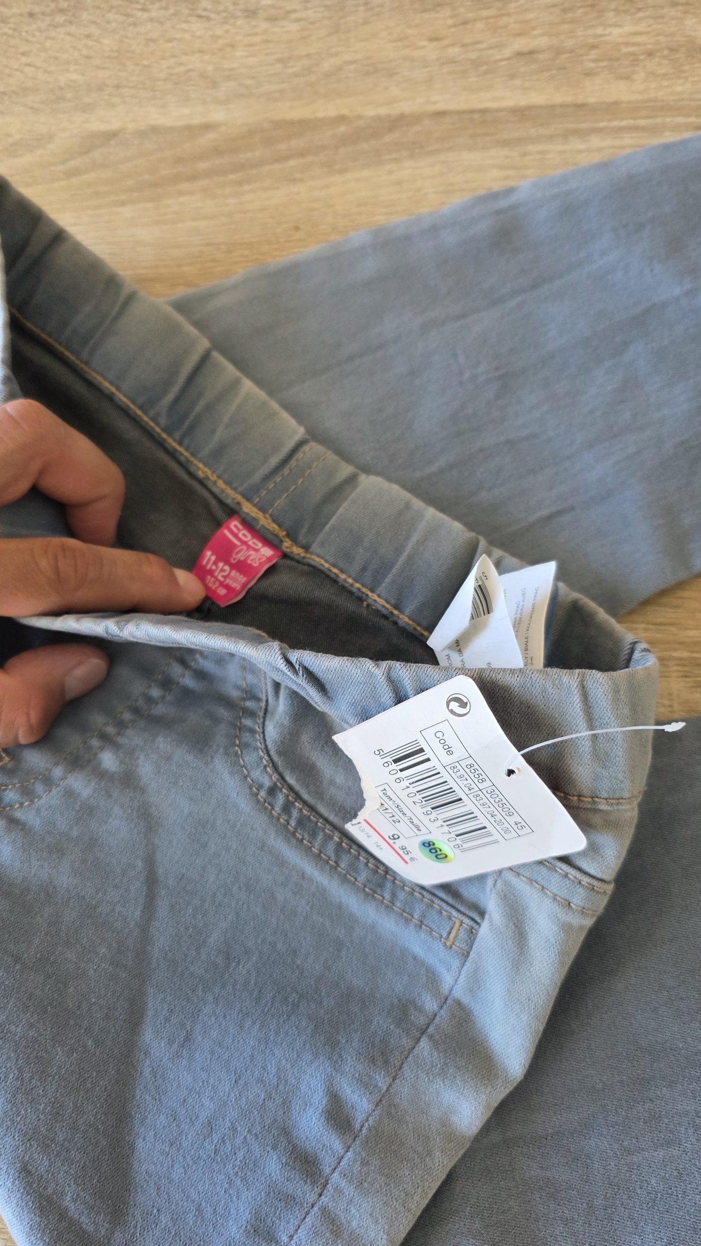 Pantalon neuf Pantalon neuf Bleu, Gris Fille 152 Cm - Étiquette