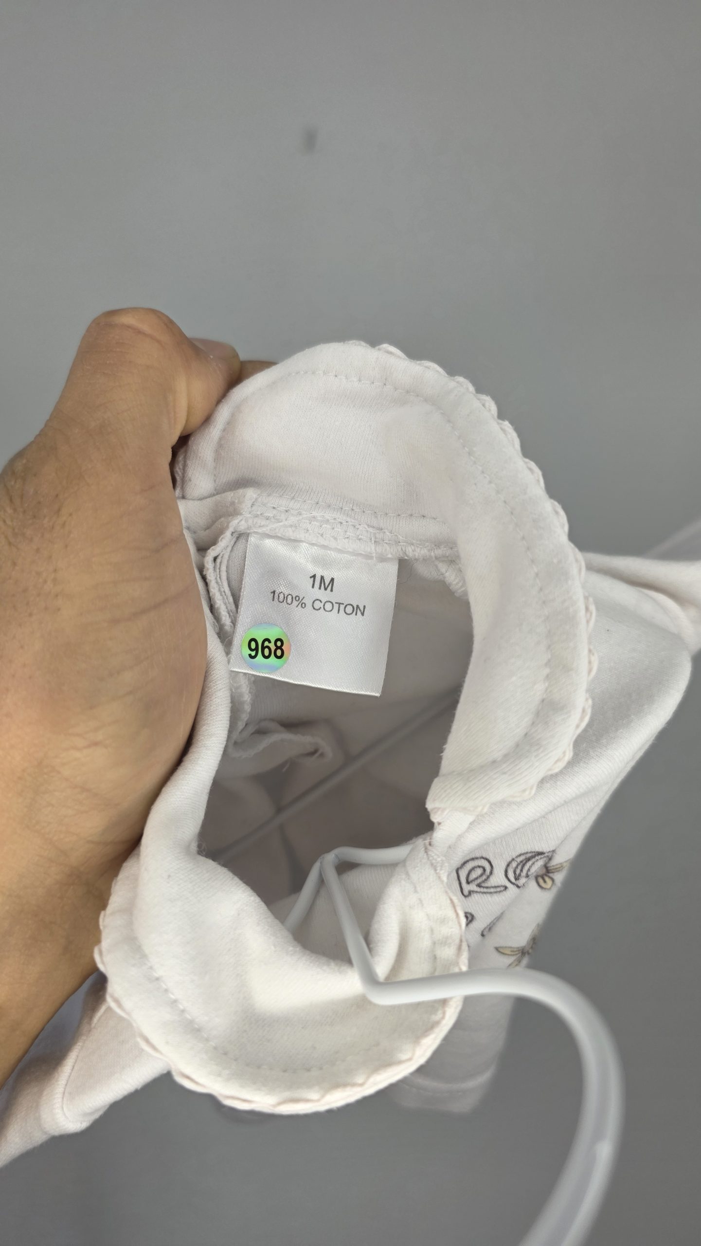 Pull Pull Blanc crème Fille 1 Mois - Étiquette