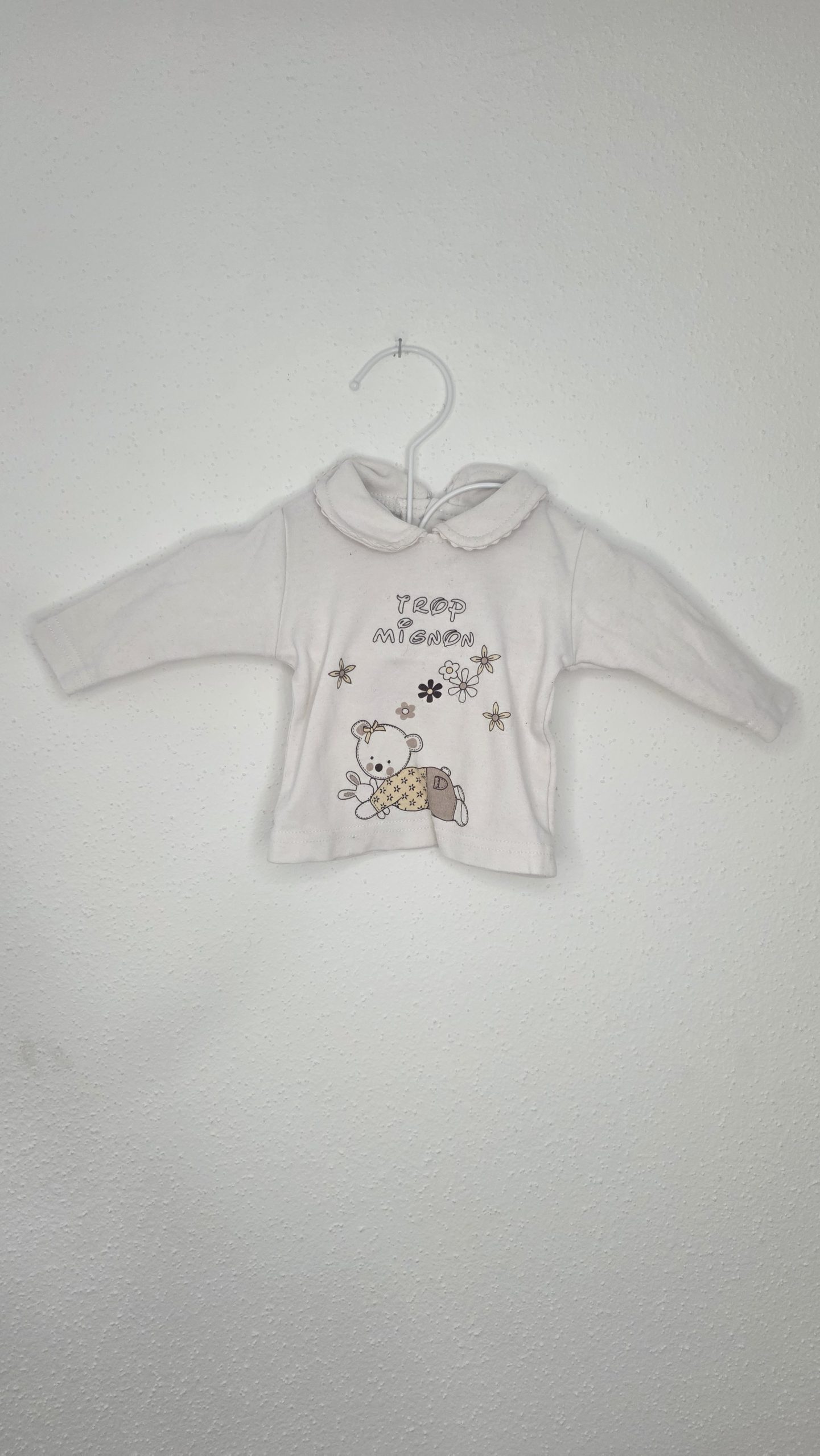Pull Pull Blanc crème Fille 1 Mois - Vue de face