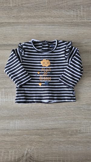 Pull Blanc, Noir Fille 3 Mois Sucre d'orge - Vue de face