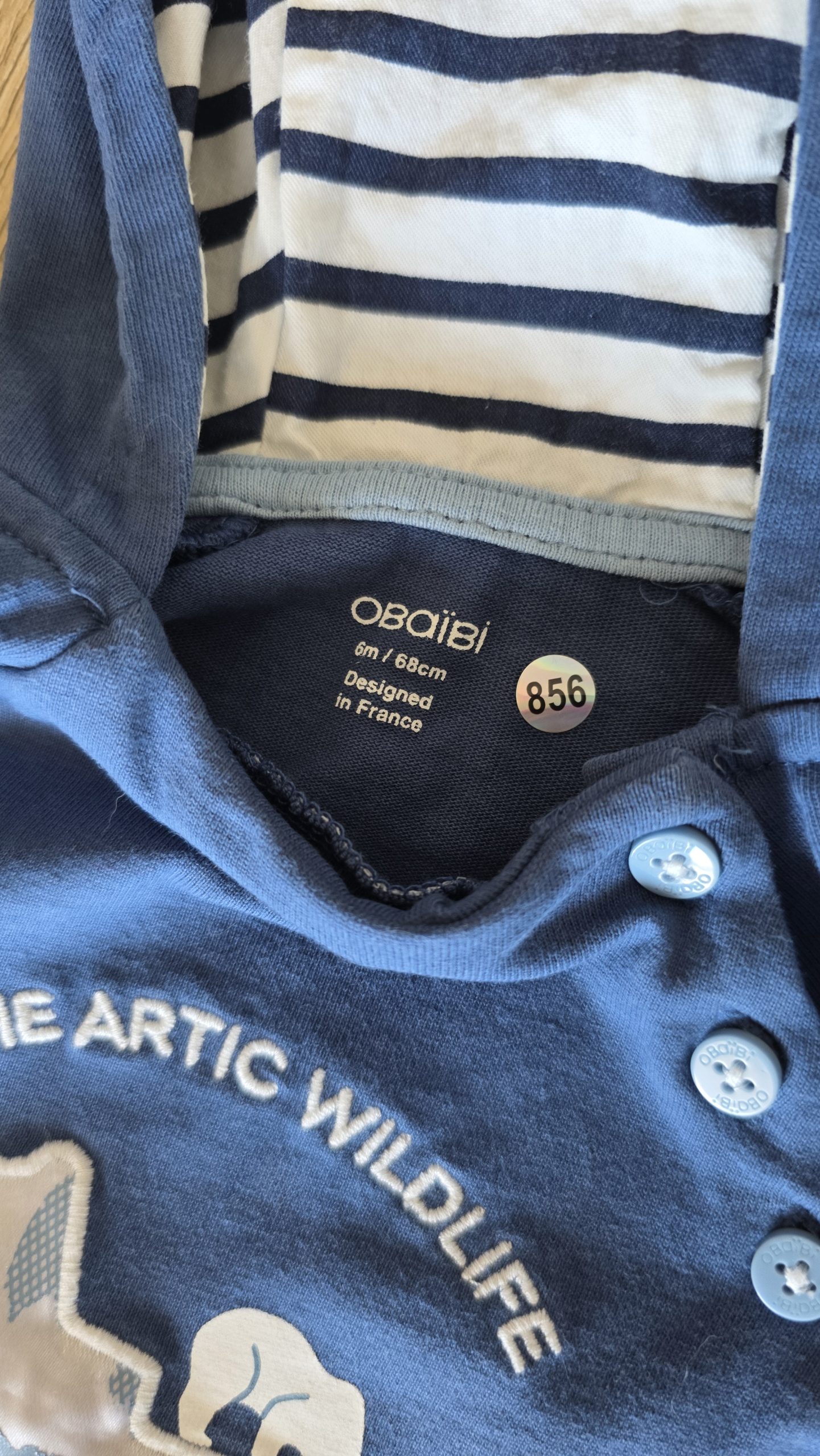 Pull Pull Bleu Garçon 6 Mois Obaïbi - Étiquette