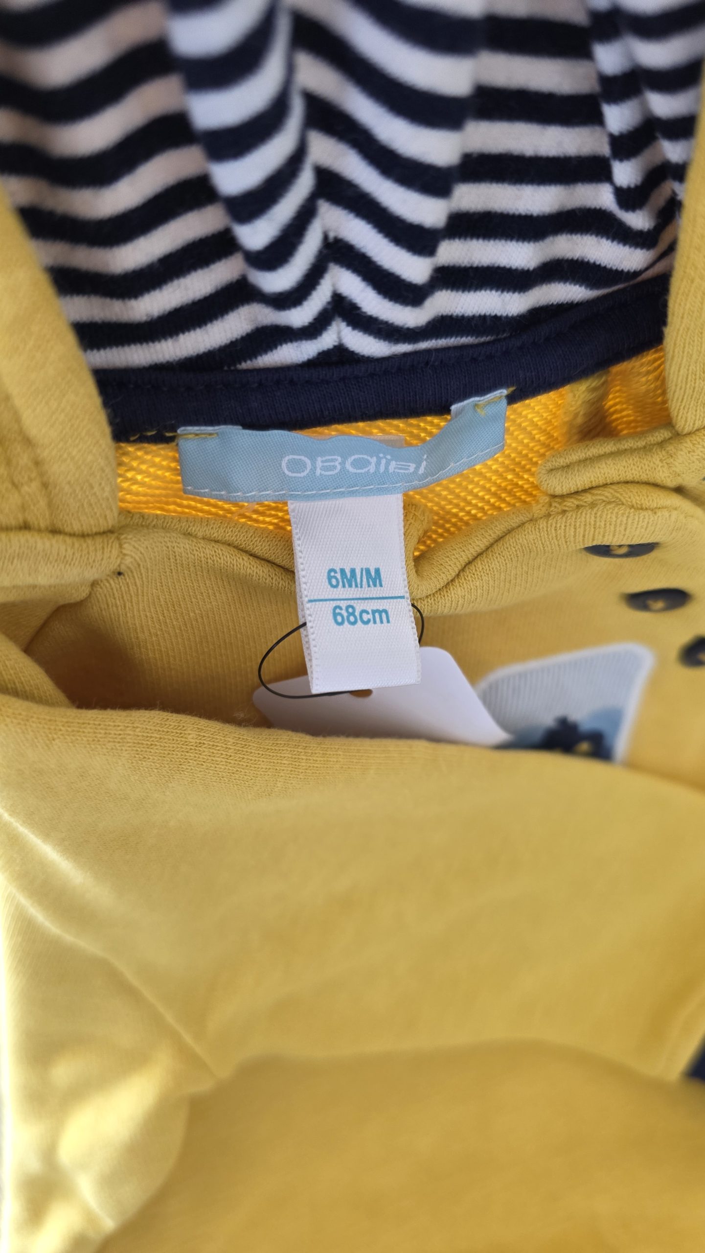 Pull Pull Jaune Garçon 6 Mois Obaïbi - Étiquette