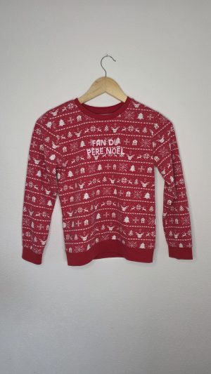 Pull Rouge Fille 10 Ans Tissaia - Vue de face