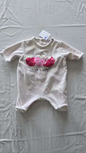 Pyjama Blanc crème Fille 0 Mois Kitchoun - Vue de face