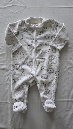 Pyjama Blanc, Gris Garçon 6 Mois DPAM - Vue de face