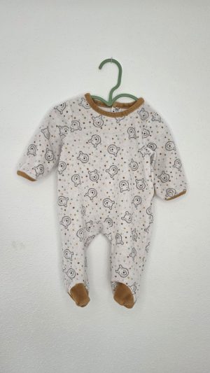 Pyjama Blanc, Marron Garçon 3 Mois Orchestra - Vue de face