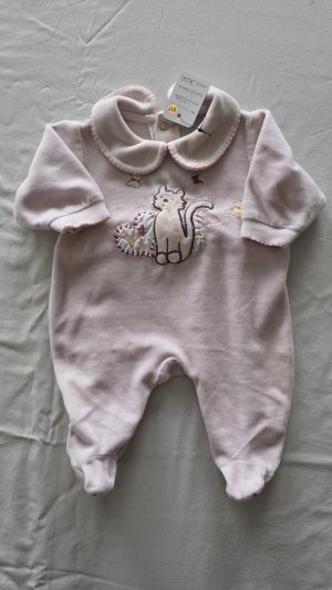 Pyjama Rose Fille 0 Mois Jim Pouce - Vue de face