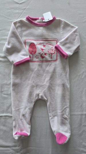 Pyjama Rose Fille 6 Mois - Vue de face