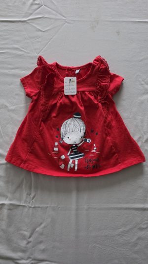 T-shirt Rouge Fille 6 Mois - Vue de face