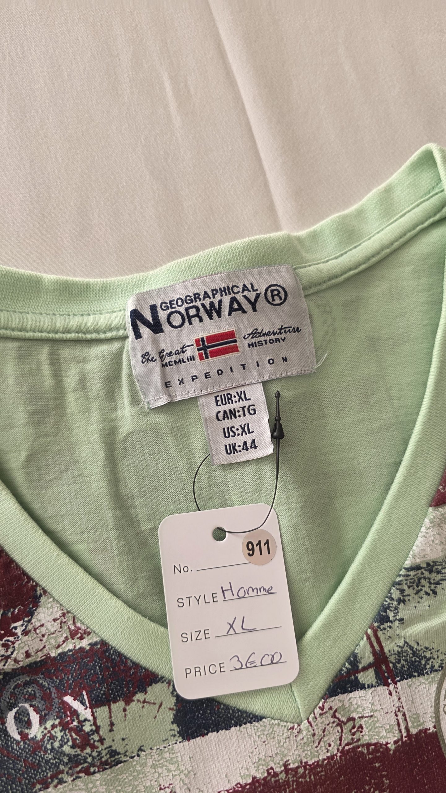 T-shirt T-shirt Vert Garçon XL Norway - Étiquette