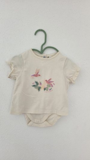 Body Beige Fille 6 Mois Tape à l'oeil - Vue de face