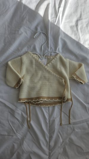 Gilet Beige Fille 1 Mois, 3 Mois - Vue de face