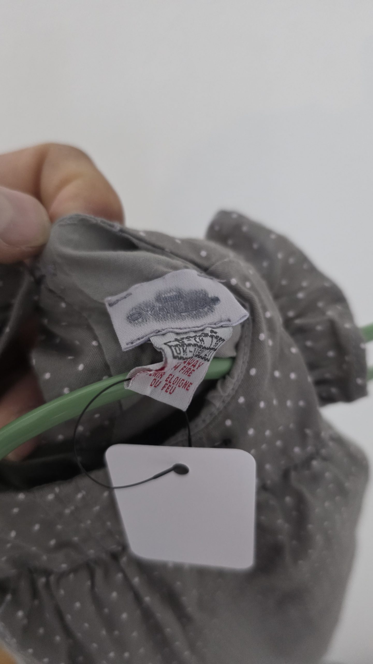 Robe Robe Gris Fille 1 Mois cyrillus - Étiquette