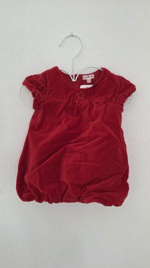 Robe Rouge Fille 6 Mois Grain de blé - Vue de face