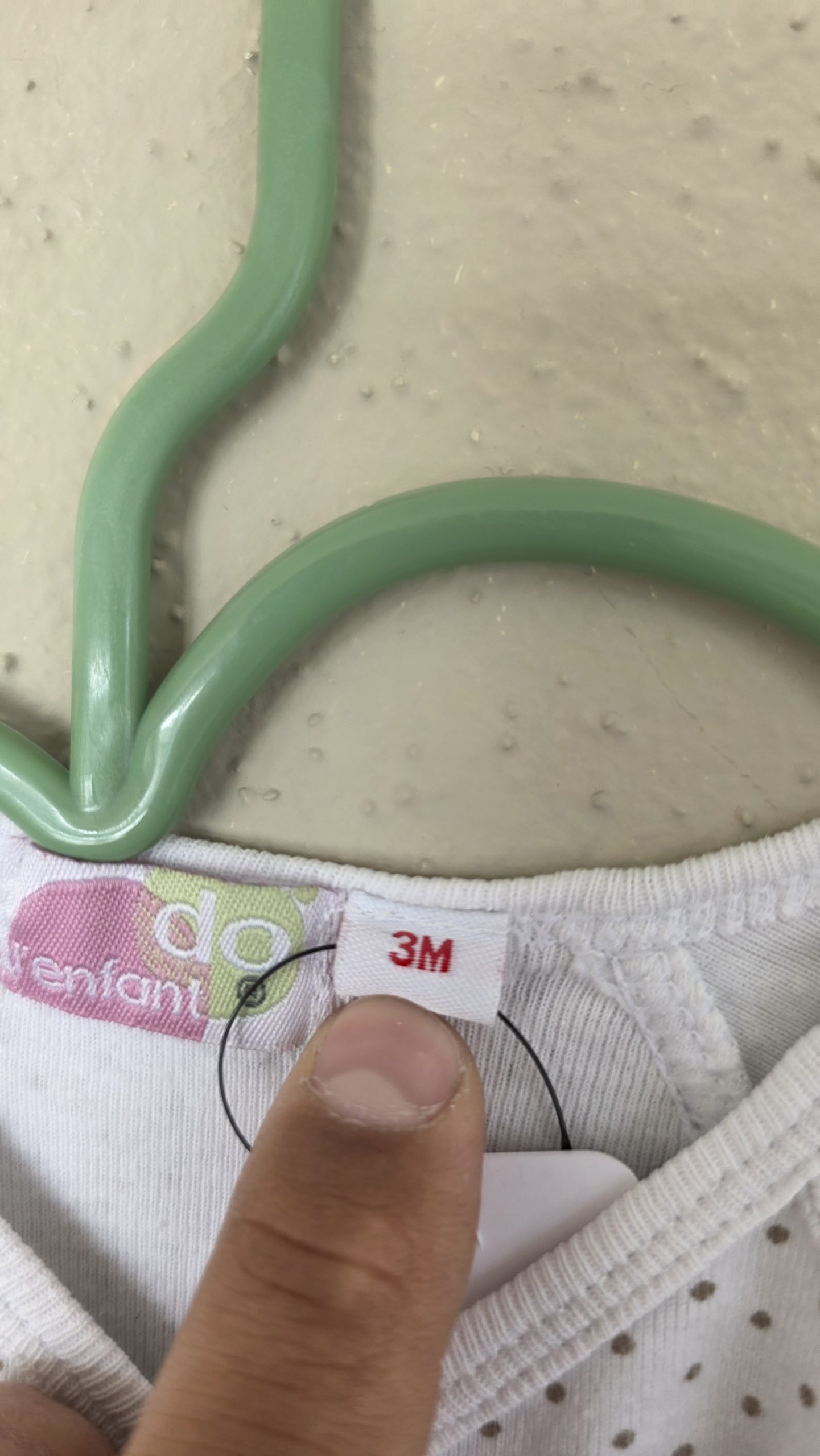 Body Body Blanc Fille 3 Mois - Étiquette