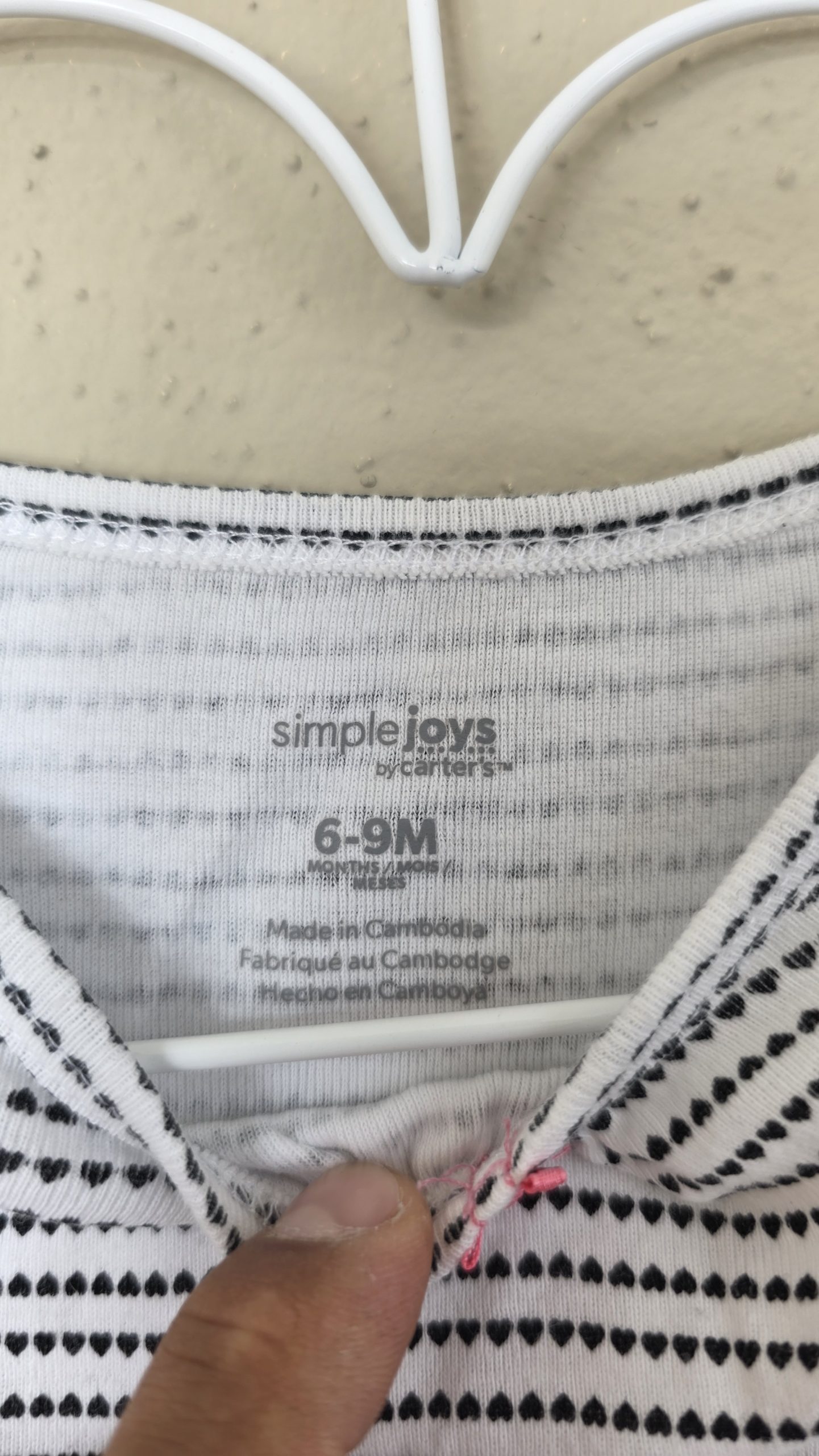 Body Body Blanc Fille 6 Mois, 9 Mois - Étiquette