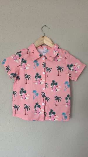 Ensemble chemise et short Rose Garçon 120 Shein - Vue de face