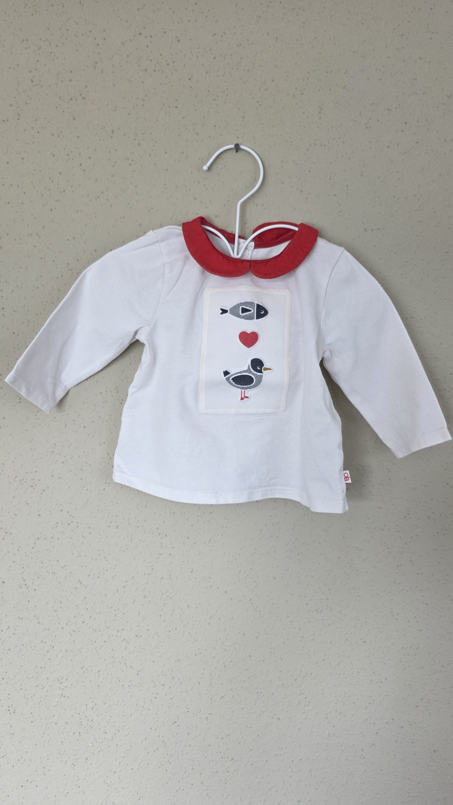 Pull Pull Blanc Fille 9 Mois Obaïbi - Vue de face