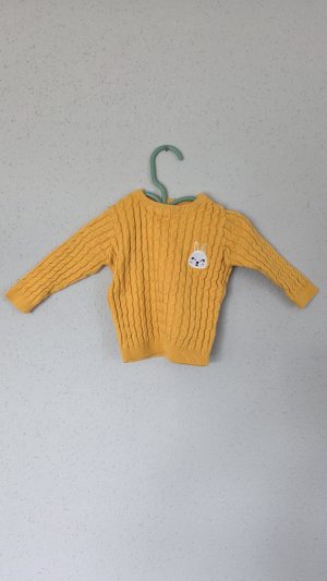 Pull Jaune Fille 6 Mois Mes petits cailloux - Vue de face